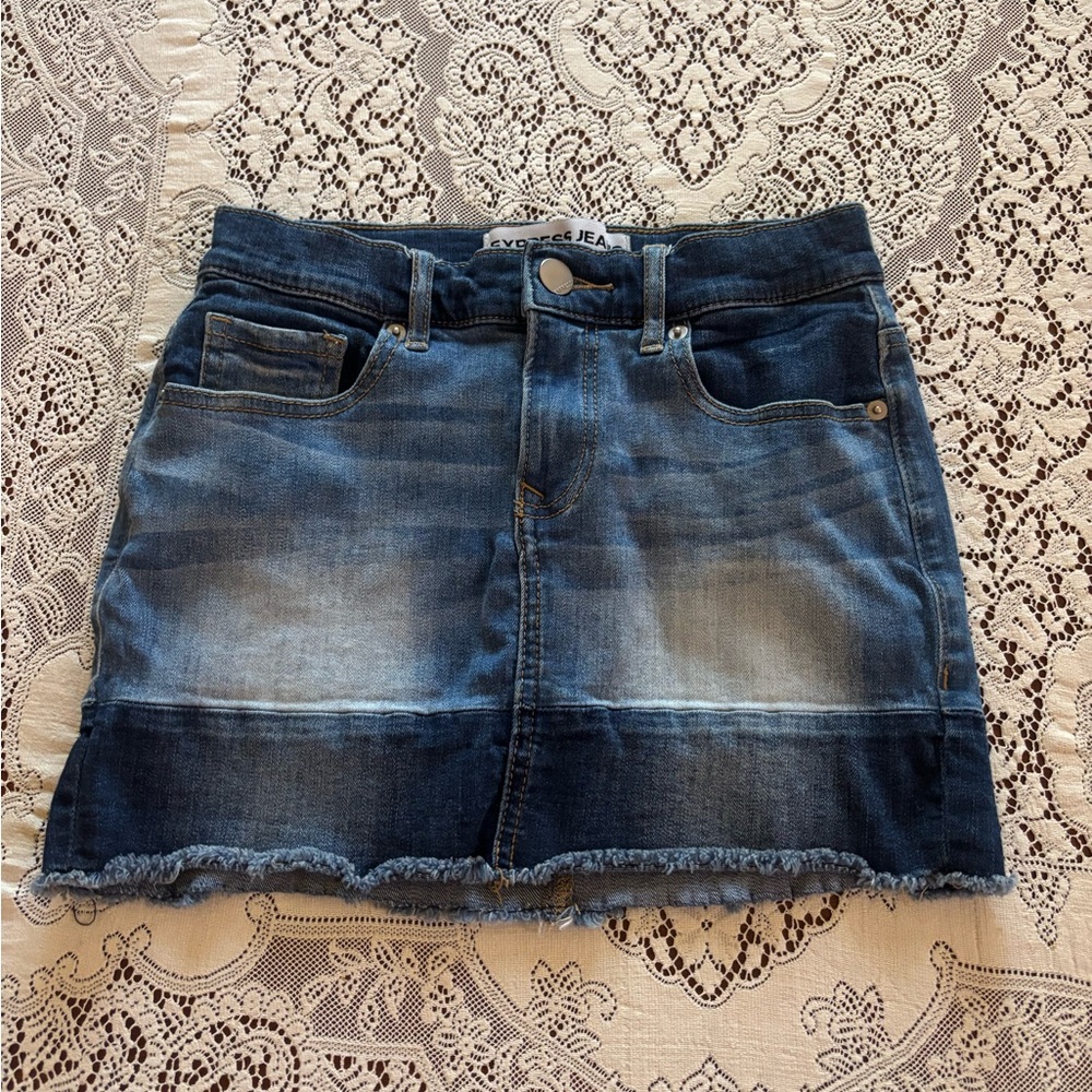 express denim mini skirt
